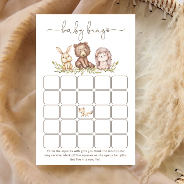 Woodland Animals Baby Shower Bingo Game (Creator Uploaded)