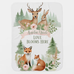Woodland Animals Baby Shower Blanket