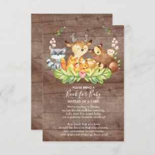Woodland Animals Baby Shower Book for Baby Card