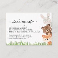 Woodland Animals Baby Shower Book Request