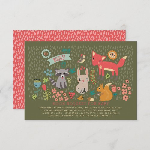 Woodland Animals Baby Shower Book Request Invitation