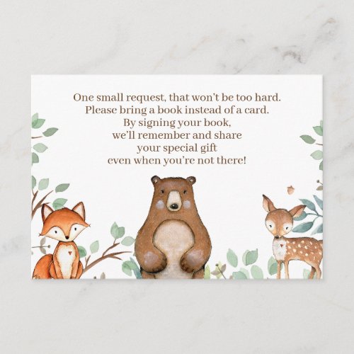 Woodland Animals Baby Shower Books for Baby Cards