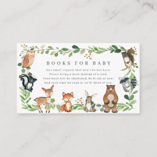 Woodland Animals Baby Shower Books For Baby Enclosure Card