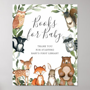 Woodland Animals Baby Shower Books For Baby Sign