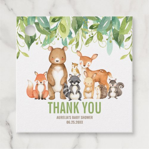 Woodland Animals Baby Shower Boy Thank You Favor Favor Tags