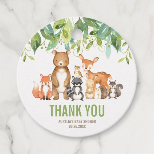 Woodland Animals Baby Shower Boy Thank You Favor Favor Tags