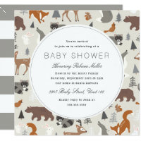 Woodland Animals Baby Shower Card