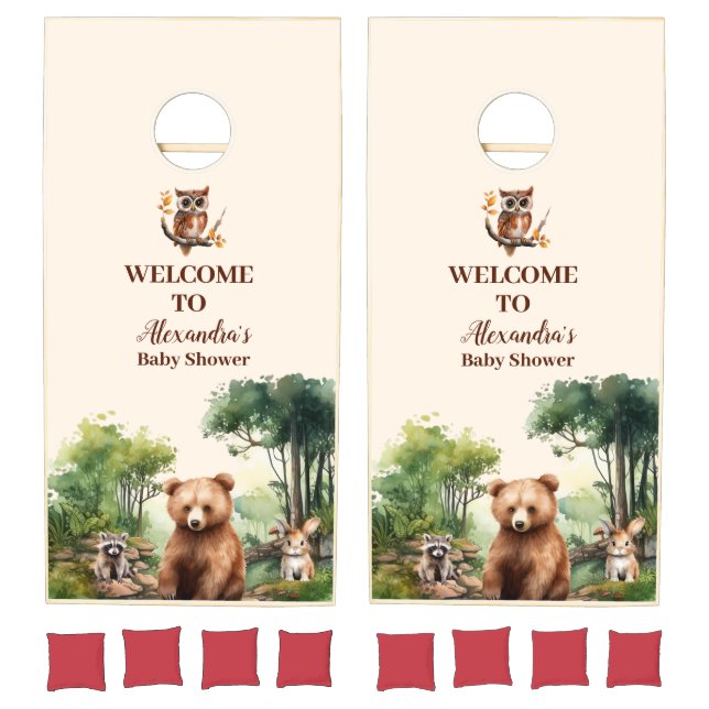 Woodland Animals Baby Shower Cornhole Set (Set)