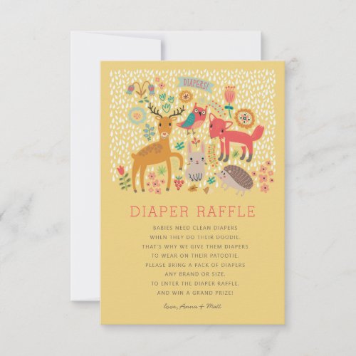 Woodland Animals Baby Shower Diaper Raffle Invitation