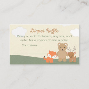 Woodland Animals Baby Shower Diaper Raffle Ticket Enclosure Card