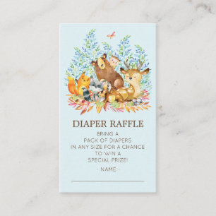 Woodland Animals Baby Shower Diaper Raffle Ticket Enclosure Card