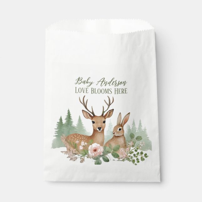 Woodland Animals Baby Shower Favor Bag (Front)