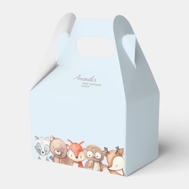 Woodland Animals Baby Shower Favor Boxes (Front Side)