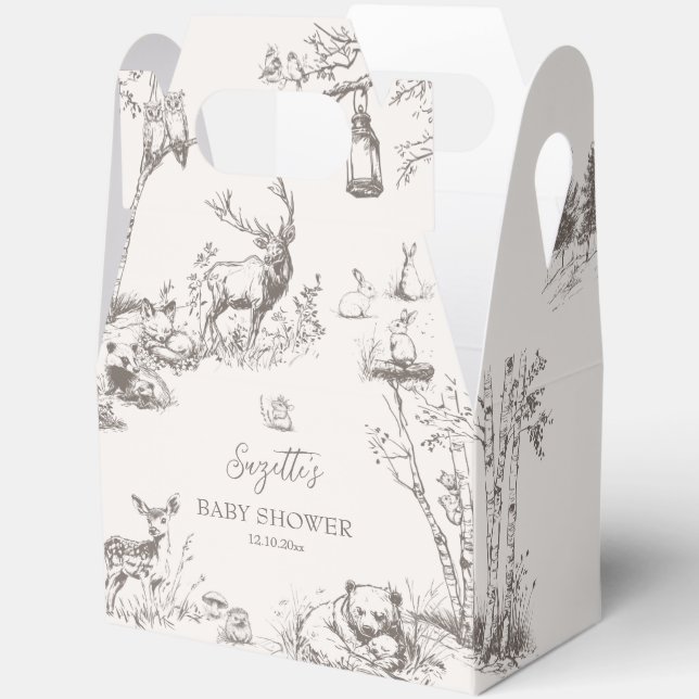 Woodland Animals Baby Shower Favor Boxes (Open)