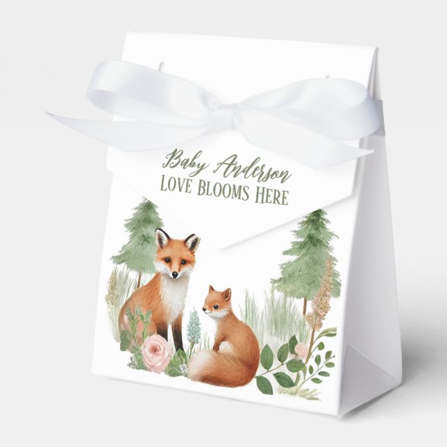 Woodland Animals Baby Shower Favor Boxes (Front Side)