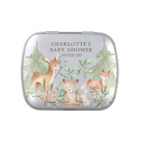 Woodland Animals Baby Shower Favor Candy Tin