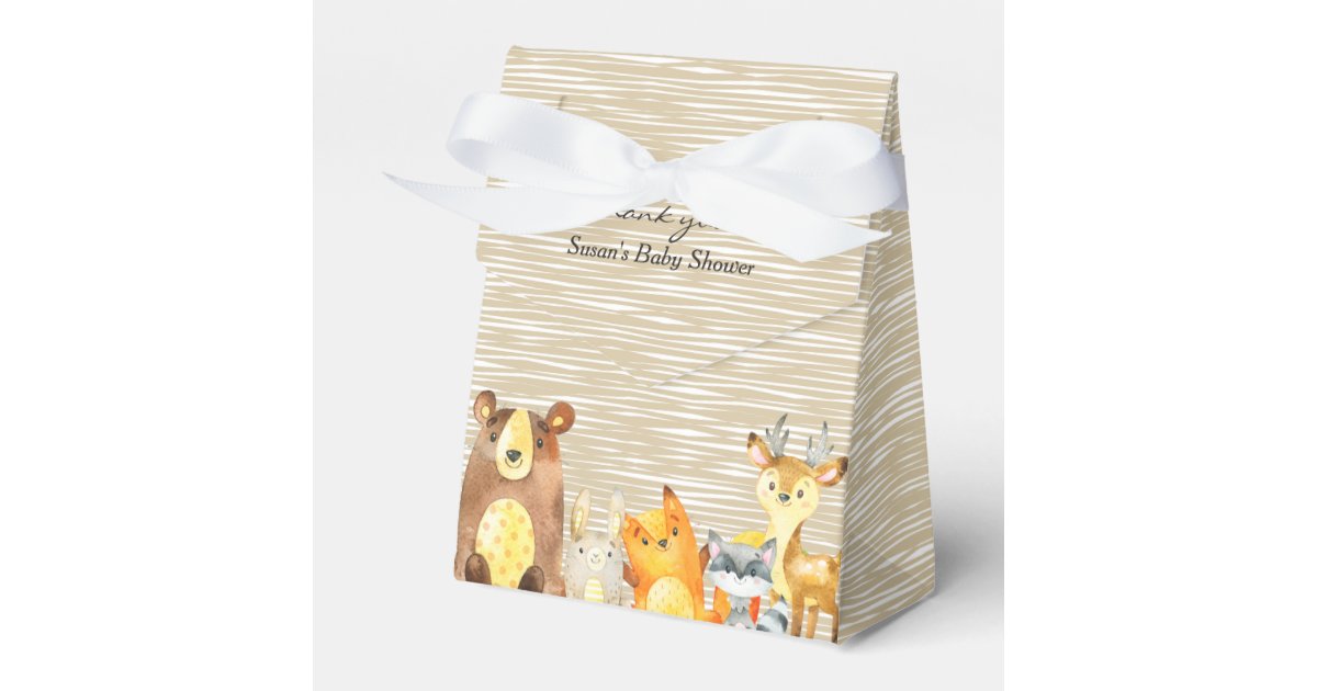 Woodland Animals Baby Shower Favor Favor Box Zazzle Com