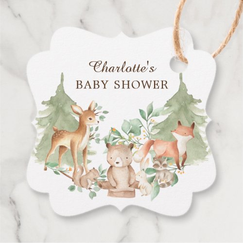 Woodland Animals Baby Shower Favor Gift Tag