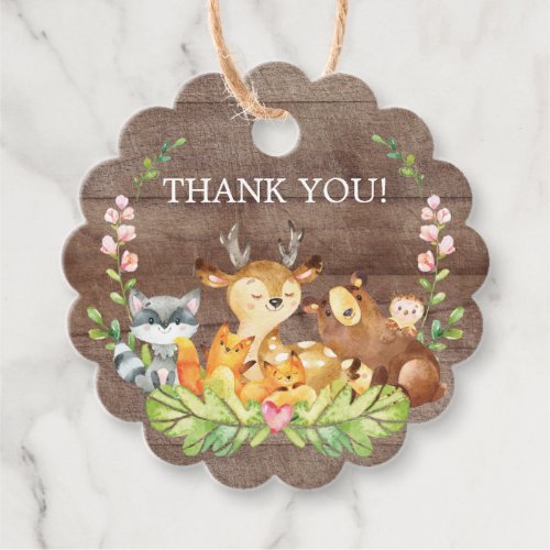 Woodland Animals Baby Shower Favor Gift Tag