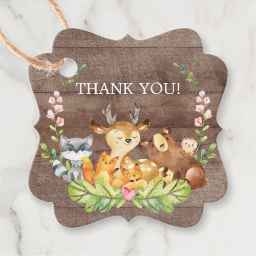 Woodland Animals Baby Shower Favor Gift Tag