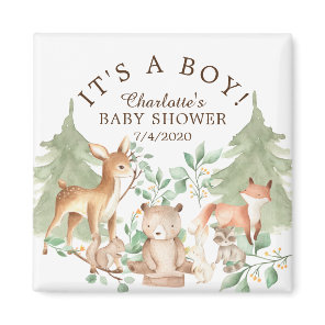 Woodland Animals Baby Shower Favor Magnet