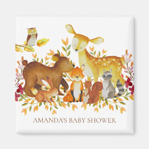 Woodland Animals Baby Shower Favor Magnet