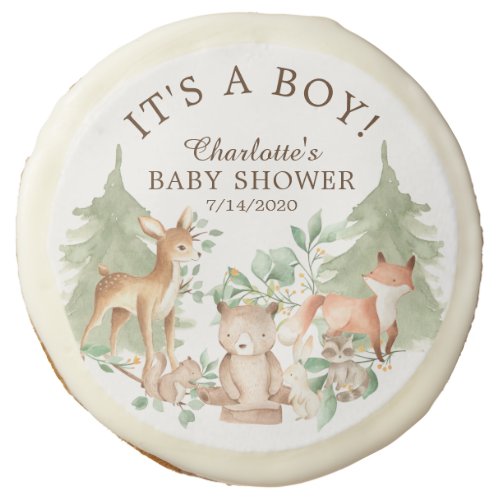 Woodland Animals Baby Shower Favor Sugar Cookie