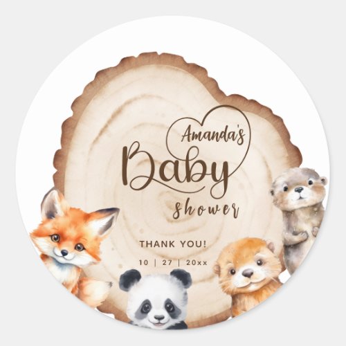 Woodland Animals Baby Shower Favor Tag