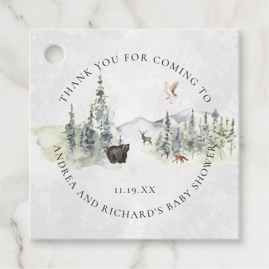 Woodland Animals | Baby Shower Favor Tag