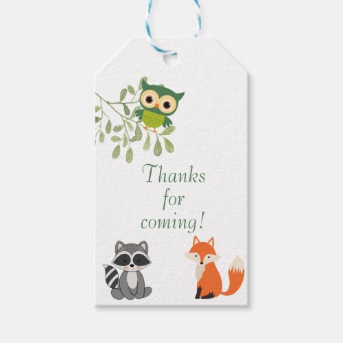 Woodland Animals Baby Shower Favor Tags