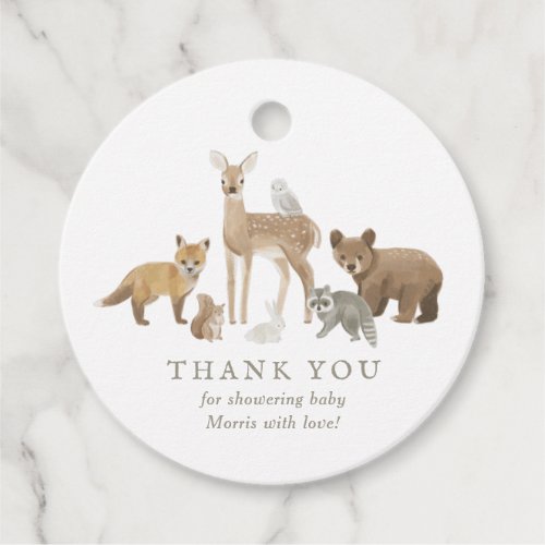 Woodland Animals Baby Shower Favor Tags