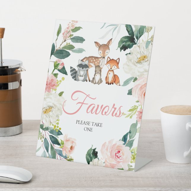 Woodland Animals Baby Shower Favors Sign (In SItu)