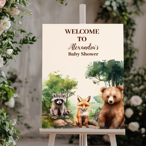 Woodland Animals Baby Shower Foam Board