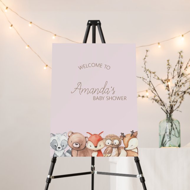 Woodland Animals Baby Shower Foam Board (In Situ (Stand))