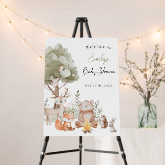 Woodland Animals Baby Shower Foam Board