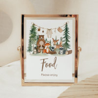 Woodland Animals Baby Shower Food Sign