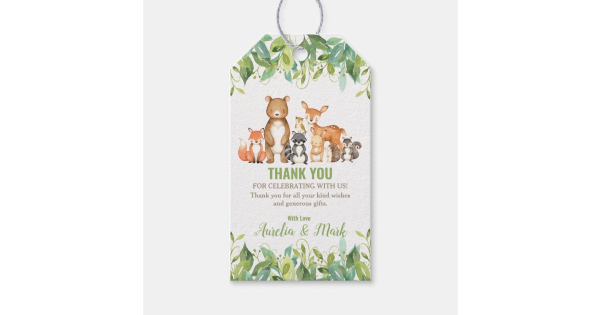 Woodland Animals Baby Shower Forest Boy Favor Gift Tags Zazzle Com