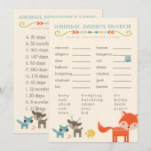 Woodland Animals Baby Shower Games - owl, fox (Front/Back)
