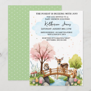  Woodland Animals   Baby Shower Gender Neutral   Invitation