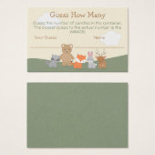 Woodland Animals Baby Shower Guess How Many Card (Front & Back)
