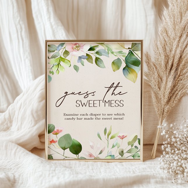 Woodland Animals Baby Shower Guess Sweet Mess Sign (Creator Uploaded)