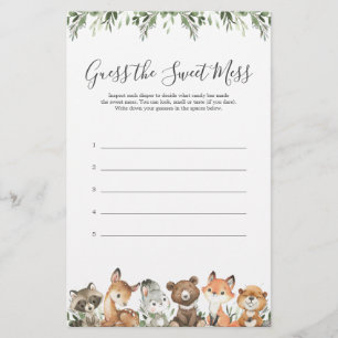 Woodland Animals Baby Shower Guess The Sweet Mess