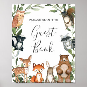 Woodland Animals Baby Shower Guestbook Sign
