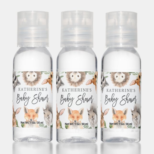 Woodland Animals Baby Shower Hand Sanitizer (Set)