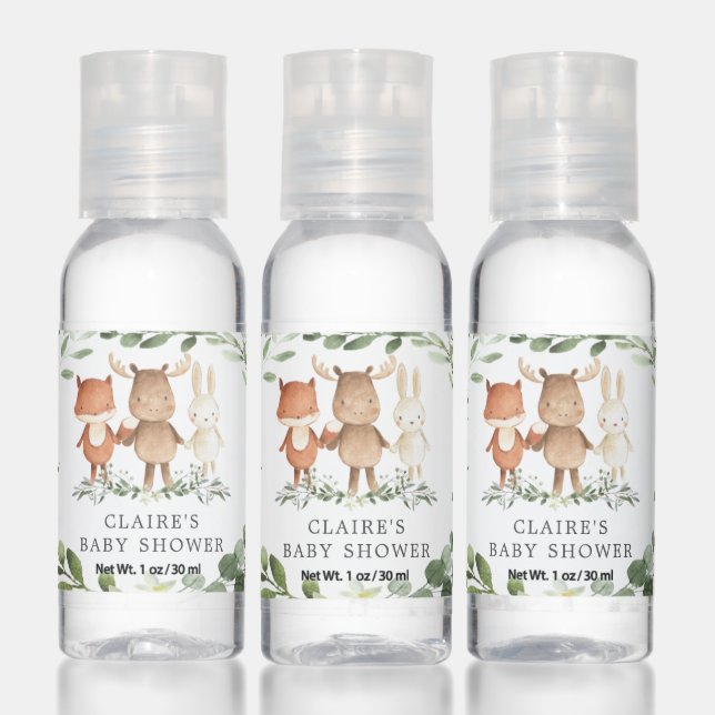 Woodland Animals Baby Shower Hand Sanitizer (Set)