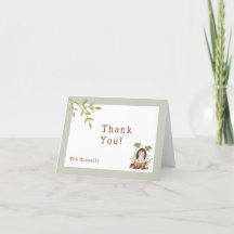 Woodland Animals Baby Shower Hedgehog Thank You