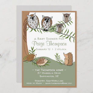 Woodland animals Baby Shower Invitation