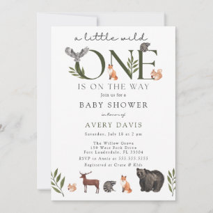 Woodland Animals Baby Shower Invitation
