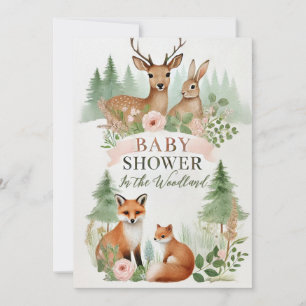 Woodland Animals Baby Shower Invitation