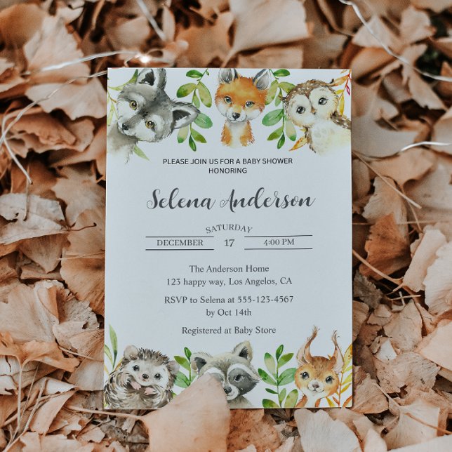 Woodland Animals Baby Shower Invitation  (Creator Uploaded)